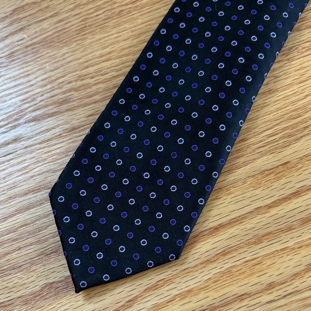 Apt. 9 Black Tie with Purple Dots